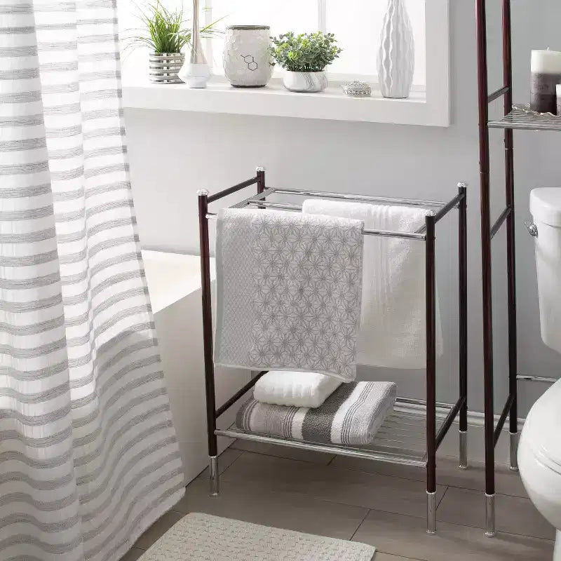 Porte-serviettes double ligne gris