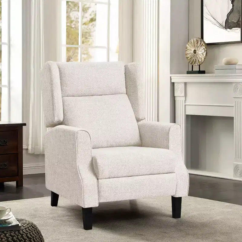Fauteuil inclinable manuel rembourré moderne à oreilles