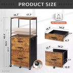 avec tiroirs de rangement, support d'imprimante roulant avec étagères réglables, meuble de classement en bois pour bureau à domicile