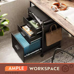 avec tiroirs de rangement, support d'imprimante roulant avec étagères réglables, meuble de classement en bois pour bureau à domicile