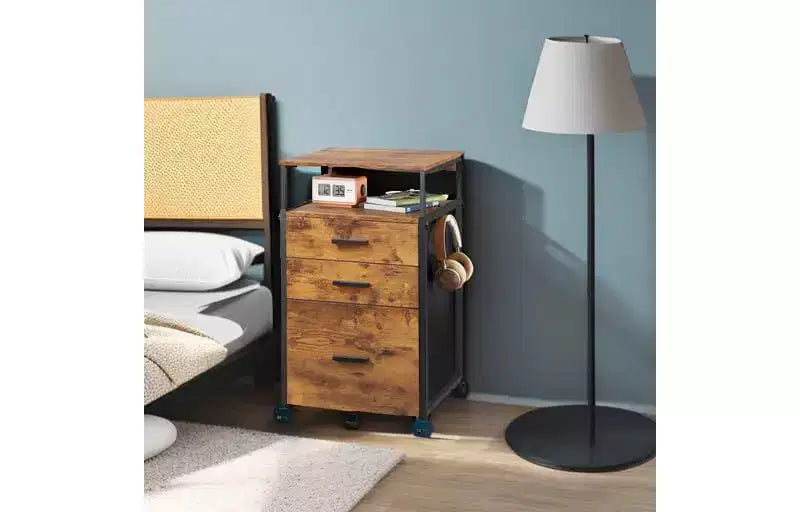 avec tiroirs de rangement, support d'imprimante roulant avec étagères réglables, meuble de classement en bois pour bureau à domicile
