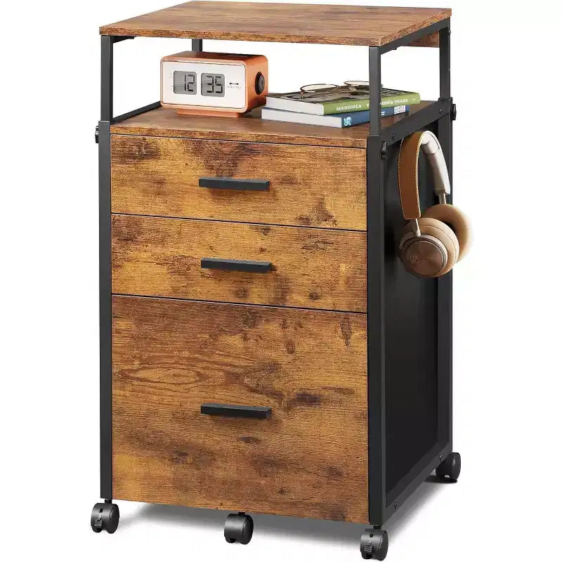 avec tiroirs de rangement, support d'imprimante roulant avec étagères réglables, meuble de classement en bois pour bureau à domicile