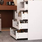 Organisateur de placard à dessus en verre Blanc Îlot de rangement pour dressing Grand tiroir de rangement Vitrine de rangement pour placard Îlot de vanité Rangement beauté