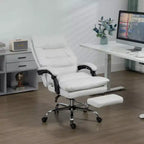 Chaise de bureau de massage vibrante, dossier inclinable, repose-pieds, chaise d'ordinateur confortable en microfibre