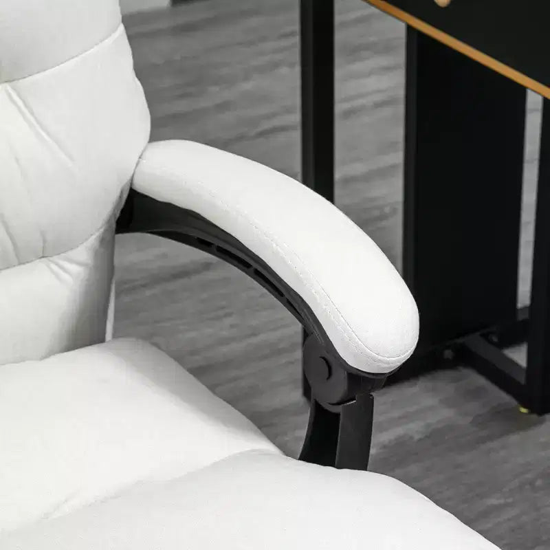 Chaise de bureau de massage vibrante, dossier inclinable, repose-pieds, chaise d'ordinateur confortable en microfibre