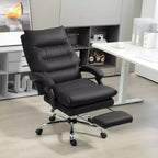 Chaise de bureau de massage vibrante, dossier inclinable, repose-pieds, chaise d'ordinateur confortable en microfibre