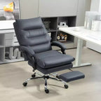 Chaise de bureau de massage vibrante, dossier inclinable, repose-pieds, chaise d'ordinateur confortable en microfibre