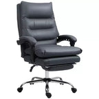 Chaise de bureau de massage vibrante, dossier inclinable, repose-pieds, chaise d'ordinateur confortable en microfibre