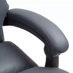 Chaise de bureau de massage vibrante, dossier inclinable, repose-pieds, chaise d'ordinateur confortable en microfibre