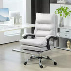 Chaise de bureau de massage vibrante, dossier inclinable, repose-pieds, chaise d'ordinateur confortable en microfibre