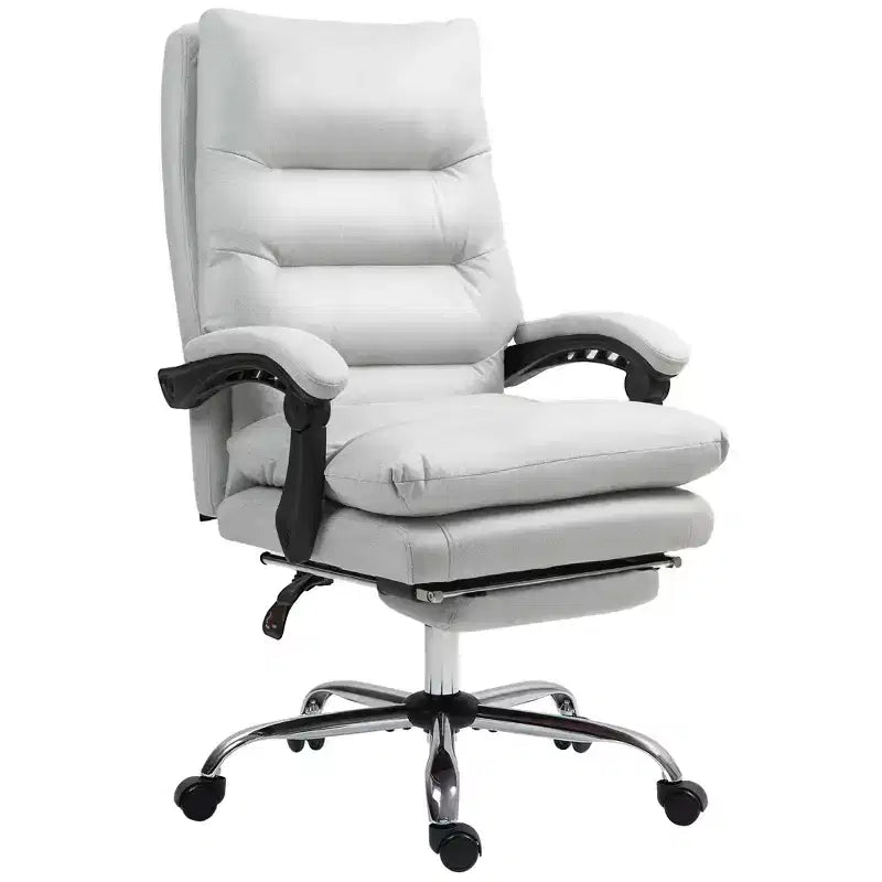 Chaise de bureau de massage vibrante, dossier inclinable, repose-pieds, chaise d'ordinateur confortable en microfibre