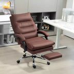 Chaise de bureau de massage vibrante, dossier inclinable, repose-pieds, chaise d'ordinateur confortable en microfibre