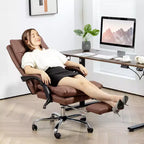 Chaise de bureau de massage vibrante, dossier inclinable, repose-pieds, chaise d'ordinateur confortable en microfibre