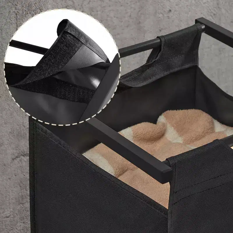 45,7 x 13 x 28,4 pouces Trieur à linge, Panier à linge de rangement, Trieur à linge avec 4 sacs amovibles, étagère, cadre métallique (40 L)