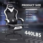 Chaise de massage gaming en cuir Fauteuil de bureau ergonomique avec repose-pieds et réglable
