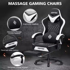 Chaise de massage gaming en cuir Fauteuil de bureau ergonomique avec repose-pieds et réglable
