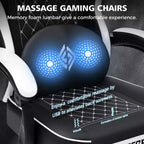 Chaise de massage gaming en cuir Fauteuil de bureau ergonomique avec repose-pieds et réglable