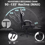 Chaise de massage gaming en cuir Fauteuil de bureau ergonomique avec repose-pieds et réglable