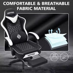 Chaise de massage gaming en cuir Fauteuil de bureau ergonomique avec repose-pieds et réglable