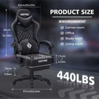 Chaise de massage gaming en cuir Fauteuil de bureau ergonomique avec repose-pieds et réglable
