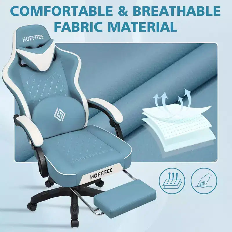 Chaise de massage gaming en cuir Fauteuil de bureau ergonomique avec repose-pieds et réglable