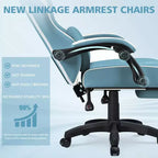 Chaise de massage gaming en cuir Fauteuil de bureau ergonomique avec repose-pieds et réglable