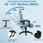 Chaise de massage gaming en cuir Fauteuil de bureau ergonomique avec repose-pieds et réglable