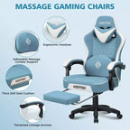 Chaise de massage gaming en cuir Fauteuil de bureau ergonomique avec repose-pieds et réglable