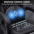 Chaise de massage gaming en cuir Fauteuil de bureau ergonomique avec repose-pieds et réglable