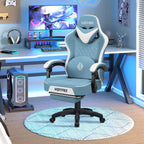 Chaise de massage gaming en cuir Fauteuil de bureau ergonomique avec repose-pieds et réglable