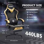 Chaise de massage gaming en cuir Fauteuil de bureau ergonomique avec repose-pieds et réglable