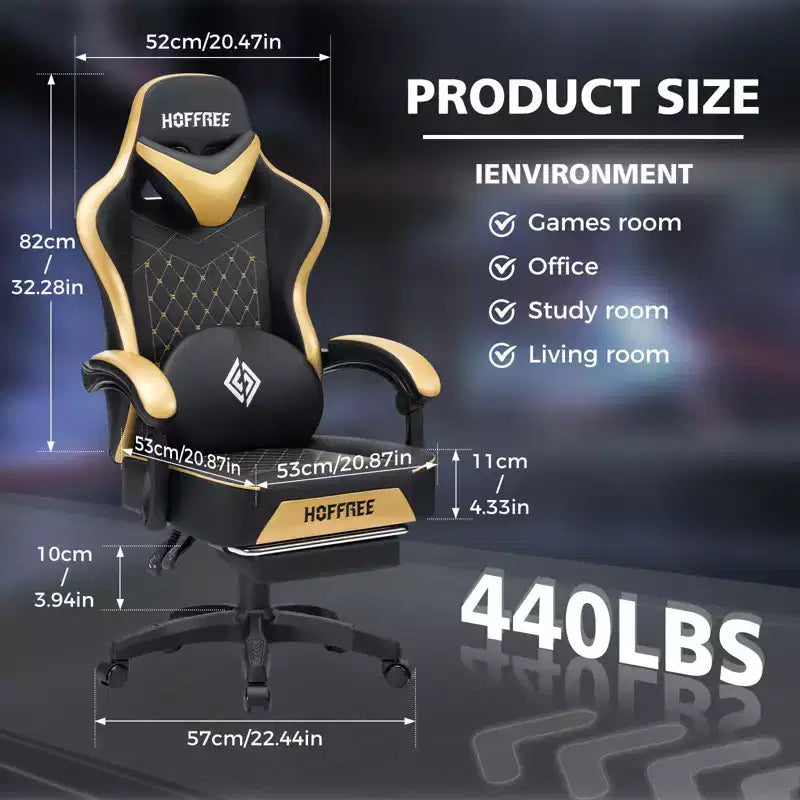 Chaise de massage gaming en cuir Fauteuil de bureau ergonomique avec repose-pieds et réglable