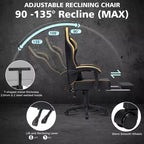 Chaise de massage gaming en cuir Fauteuil de bureau ergonomique avec repose-pieds et réglable