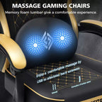 Chaise de massage gaming en cuir Fauteuil de bureau ergonomique avec repose-pieds et réglable