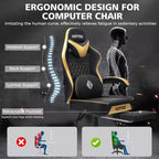 Chaise de massage gaming en cuir Fauteuil de bureau ergonomique avec repose-pieds et réglable