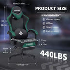 Chaise de massage gaming en cuir Fauteuil de bureau ergonomique avec repose-pieds et réglable