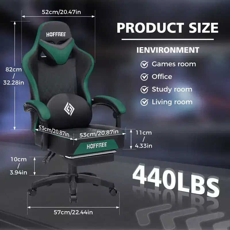 Chaise de massage gaming en cuir Fauteuil de bureau ergonomique avec repose-pieds et réglable