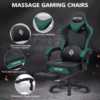 Chaise de massage gaming en cuir Fauteuil de bureau ergonomique avec repose-pieds et réglable