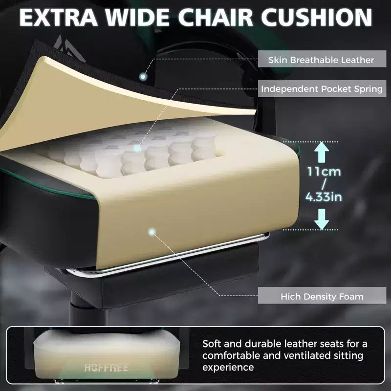 Chaise de massage gaming en cuir Fauteuil de bureau ergonomique avec repose-pieds et réglable