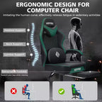 Chaise de massage gaming en cuir Fauteuil de bureau ergonomique avec repose-pieds et réglable