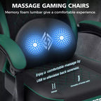 Chaise de massage gaming en cuir Fauteuil de bureau ergonomique avec repose-pieds et réglable