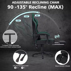 Chaise de massage gaming en cuir Fauteuil de bureau ergonomique avec repose-pieds et réglable