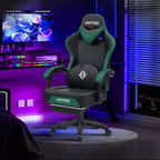 Chaise de massage gaming en cuir Fauteuil de bureau ergonomique avec repose-pieds et réglable
