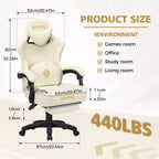 Chaise de massage gaming en cuir Fauteuil de bureau ergonomique avec repose-pieds et réglable