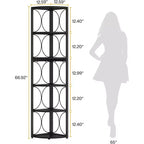 Étagère d'Angle Haute de 170 cm, Bibliothèque d'Angle Rustique à 6 Niveaux Meuble de Rangement