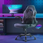 PU Leather Ergonomic Swivel Office Chair with Lumbar Support, Computer Gaming Chair