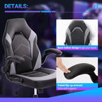 Chaise de bureau pivotante ergonomique en cuir avec support lombaire, chaise de jeu d'ordinateur