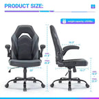 Chaise de bureau pivotante ergonomique en cuir avec support lombaire, chaise de jeu d'ordinateur