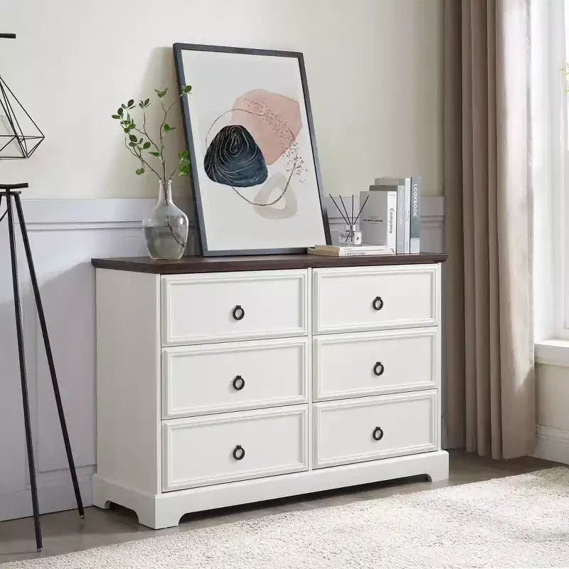Meuble d'appoint de 80 cm de haut avec 6 tiroirs