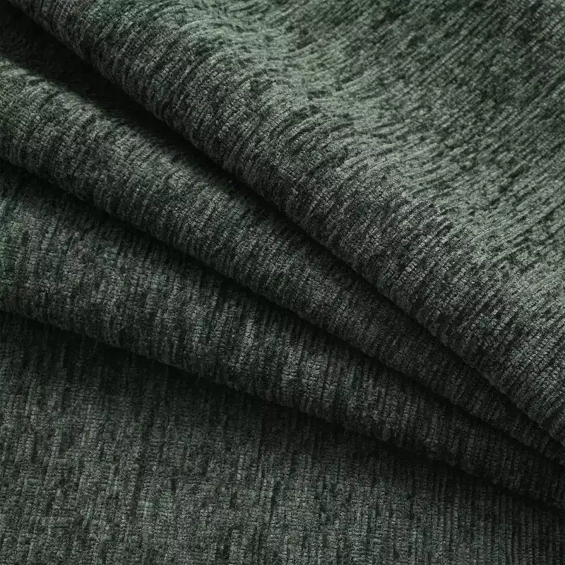 Grand canapé d'angle en chenille avec pouf de rangement et poches, support de téléphone réglable et ports de charge